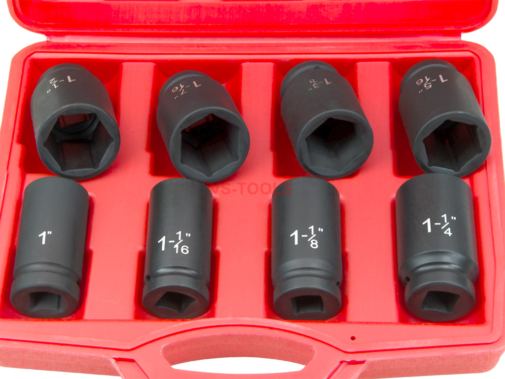 Socket Wrenches Hand Tools Tools & Equipment 9PCS Drive Axle Nut Socket